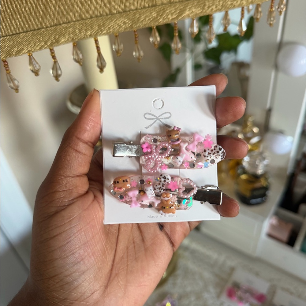 Sanrio Pink Handmade Junk Hair Clip Set